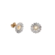 9ct Gold Two Colour Diamond-cut Stud Earrings