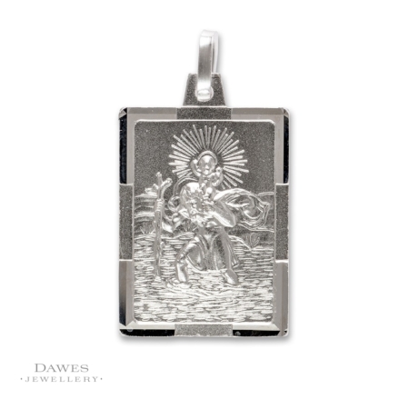 Silver Rectangular St Christopher Pendant
