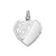 Silver Heart Shape Locket Half Engraved