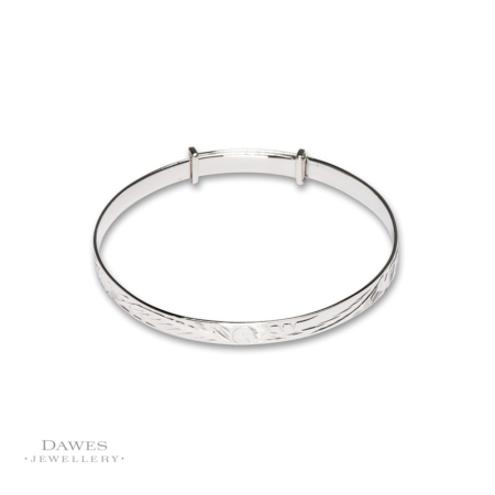 Silver Patterned Expanding Bangle
