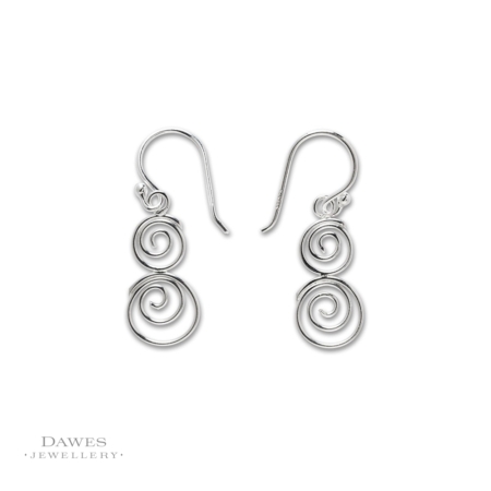 Sterling Silver Spiral Drop Earrings