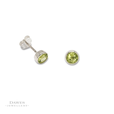 Sterling Silver Peridot Stud Earrings