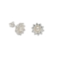 Silver Cubic Zirconia and Pearl Cluster Earrings