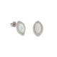 Sterling Silver Synthetic Opal Stud Earrings