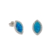 Sterling Silver Synthetic Opal Stud Earrings