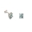 Silver 6mm Square Blue Topaz Stud Earrings