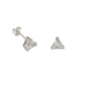 Silver Trillion Cut Cubic Zirconia Stud Earrings