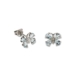 Silver Blue Topaz and Diamond Butterfly Stud Earrings