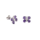 Silver Amethyst & Diamond Butterfly Stud Earrings