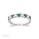 9ct White Gold Emerald and Diamond Half Eternity Ring