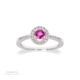 9ct White Gold Ruby & Diamond Cluster Ring