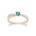 9ct Two Colour Gold Emerald & Diamond Ring