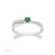 9ct White Gold Emerald & Diamond Crossover Ring