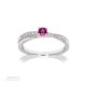 9ct White Gold Ruby & Diamond Crossover Ring