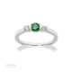 9ct White Gold Emerald & Diamond Three Stone Ring