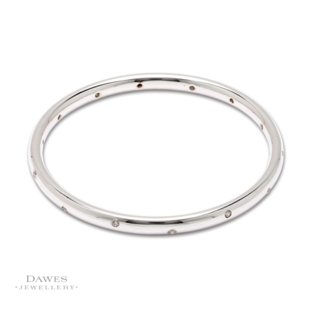 Sterling Silver Bangle With Cubic Zirconia