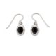 Sterling Silver Oval Onyx Drop Earrings
