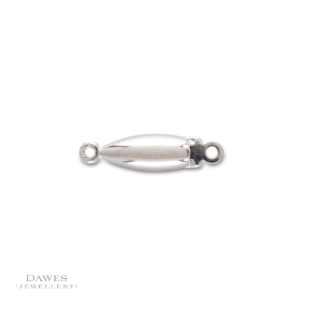 Sterling-Silver Pearl Clasp Torpedo Shape