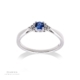 9ct White Gold Sapphire and Trefoil Diamond Ring