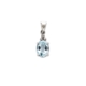 Sterling-Silver Blue Topaz and Diamond Pendant