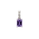 Sterling Silver Amethyst and Diamond Pendant