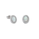 Silver Opal and Cubic Zirconia Stud Earrings