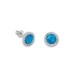 Silver Opal and Cubic Zirconia Stud Earrings