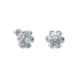 Silver Blue Topaz and Diamond Flower Earrings