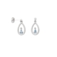 Silver Blue Topaz and Diamond Drop Earrings