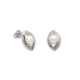 Silver Pearl and Diamond Stud Earrings