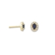 9ct Yellow Gold Sapphire Diamond Cluster Earrings