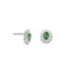 18ct White Gold Emerald and Diamond Cluster Earrings
