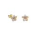 9ct Three Colour Gold Flower Stud Earrings
