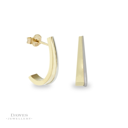 9ct Two Colour Gold Earrings