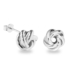 Fancy Silver Knot Stud Earrings