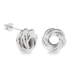Large Silver Fancy Knot Stud Earrings