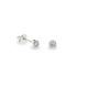 Silver Ice White Cubic Zirconia Stud Earrings 3mm